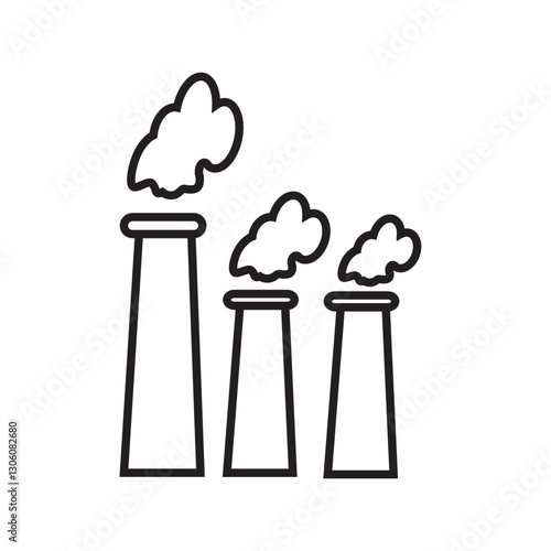 Air pollution line icon