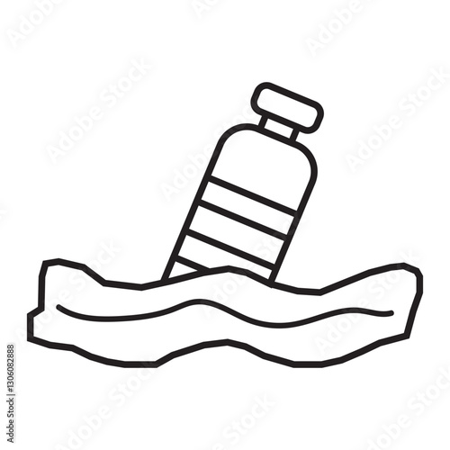 Water pollution line icon
