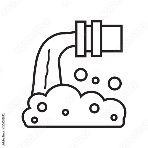 Water pollution line icon