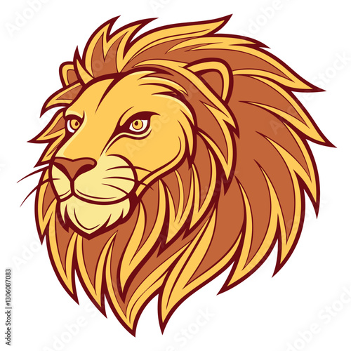 Wallpaper Mural a-bold-and-fierce-lion-head-in-a-cartoon-vector-st.eps Torontodigital.ca