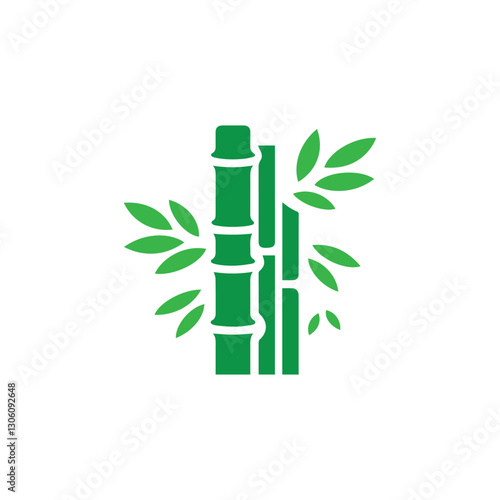 Bamboo icon logo design template isolated illustration