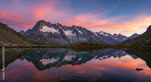 Wallpaper Mural Golden sunrise over mountain lake reflections Torontodigital.ca