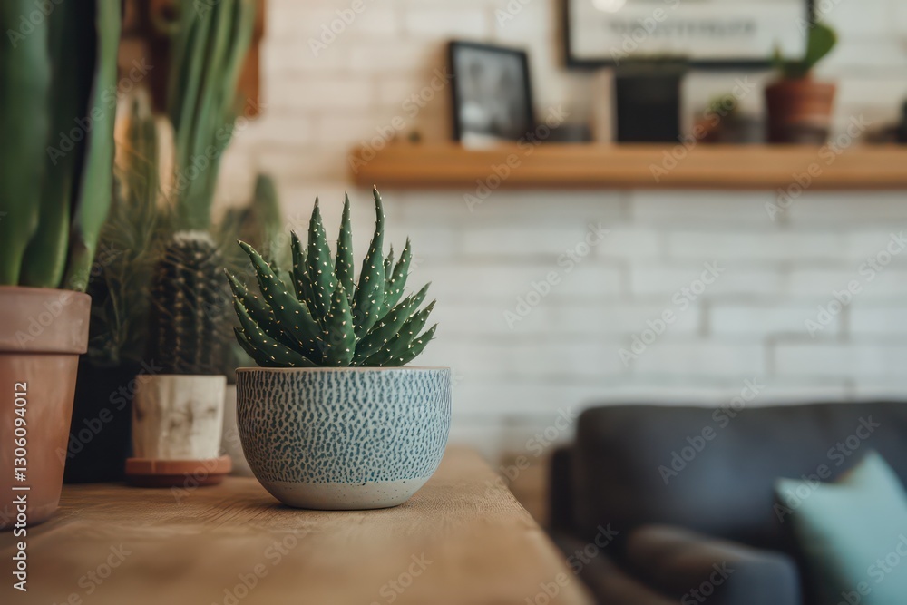 A serene indoor space where a cactus plant sits on a shelf, bringing a touch of nature into a cozy, well-lit home. A serene indoor space where a cactus plant sits on a shelf, bringing a touch of nature into a cozy, well-lit home.