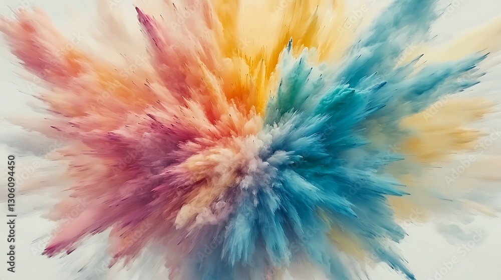 Obraz premium Colorful powder explosion art vibrant studio abstract photography creative environment dynamic perspective