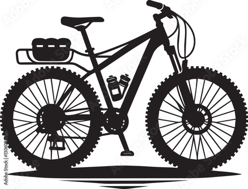 bicycle vector illustration, bicycle silhouette vector icon black and white