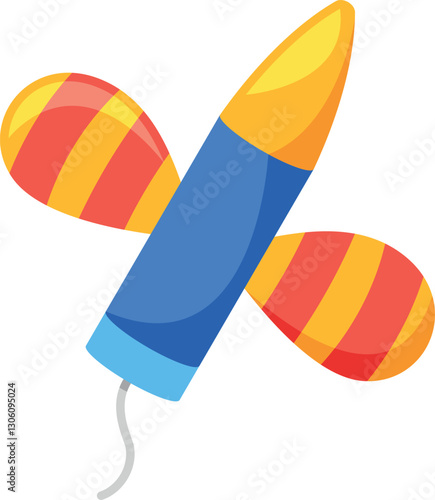 Feast firecracker pyrotechnics item vector illustration