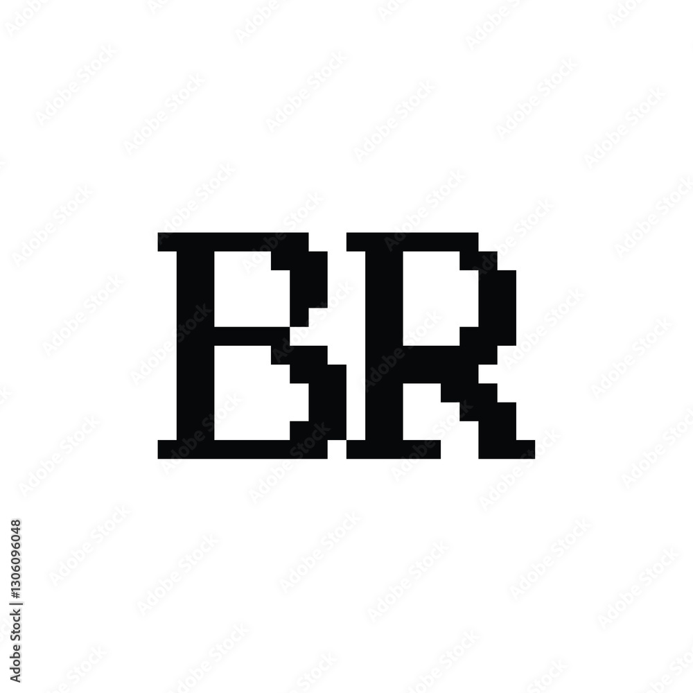 Obraz premium BR monogram logo design letter text name symbol monochrome logotype alphabet character simple logo