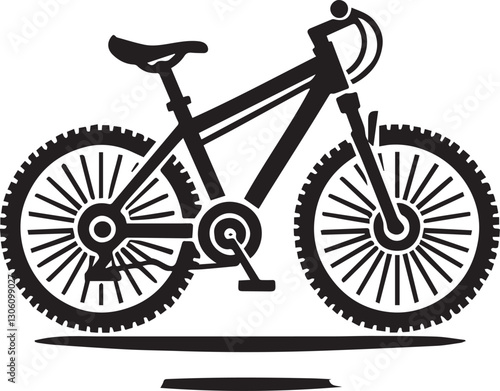 bicycle vector illustration, bicycle silhouette vector icon black and white