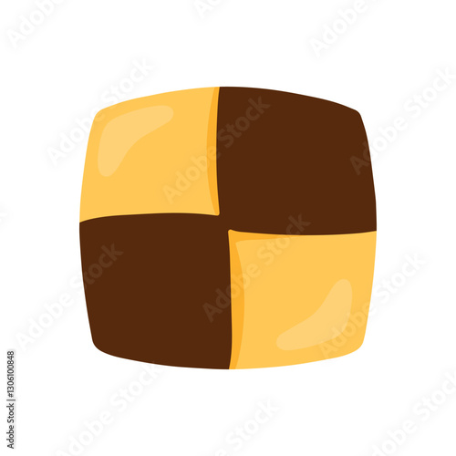 Top View of Square Cookies with Checkboard Traditional Butter Cookies Vector Illustration