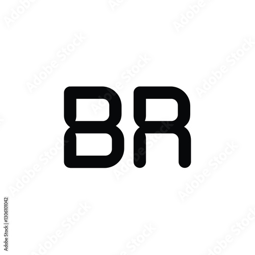 BR monogram logo design letter text name symbol monochrome logotype alphabet character simple logo