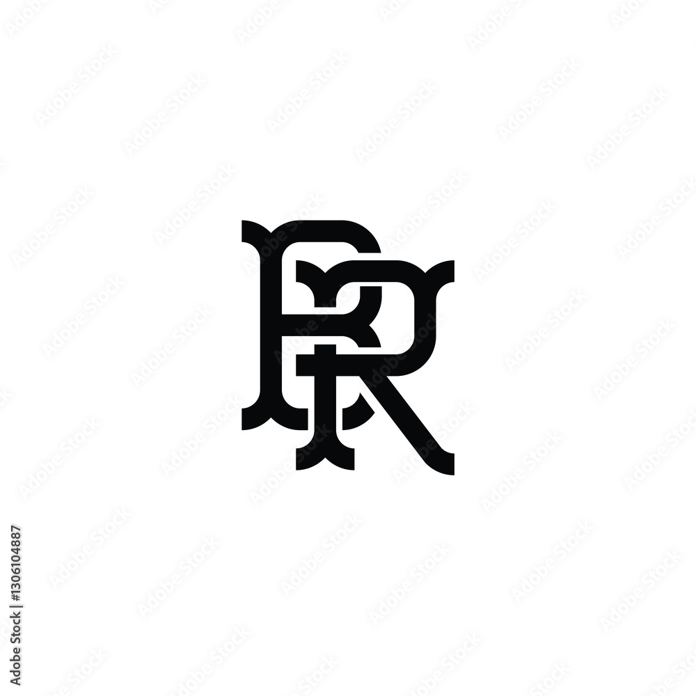 BR monogram logo design letter text name symbol monochrome logotype alphabet character simple logo BR monogram logo design letter text name symbol monochrome logotype alphabet character simple logo