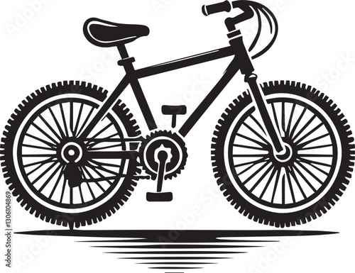 bicycle vector illustration, bicycle silhouette vector icon black and white