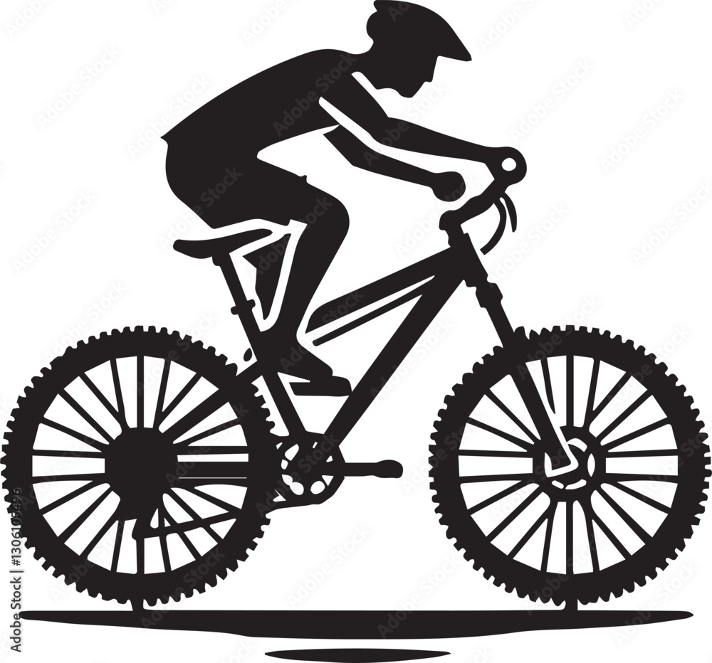 Naklejka premium bicycle vector illustration, bicycle silhouette vector icon black and white