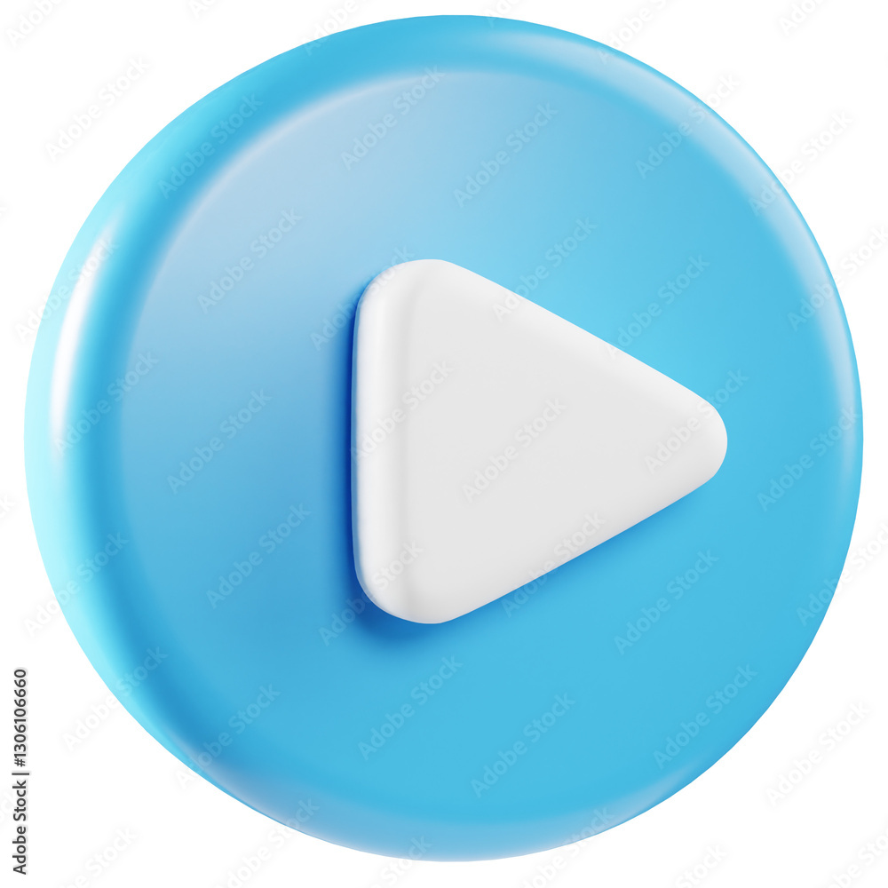 This image depicts a 3D rendered play button icon, commonly used for media player controls. This image depicts a 3D rendered play button icon, commonly used for media player controls.