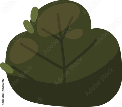 Green deciduous bush vector illustration