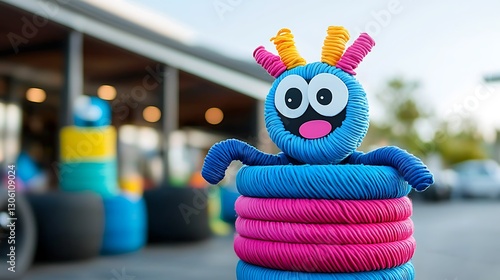 Playful Recycled Tire Puppet Theater for Creative Storytelling