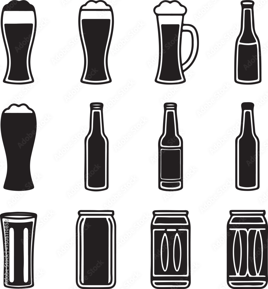 12 Different Beer Style Set Silhouette Vector Vol - 2 ,plastic, silhouette, liquid, cocktail, alcohol, beer 12 Different Beer Style Set Silhouette Vector Vol - 2 ,plastic, silhouette, liquid, cocktail, alcohol, beer