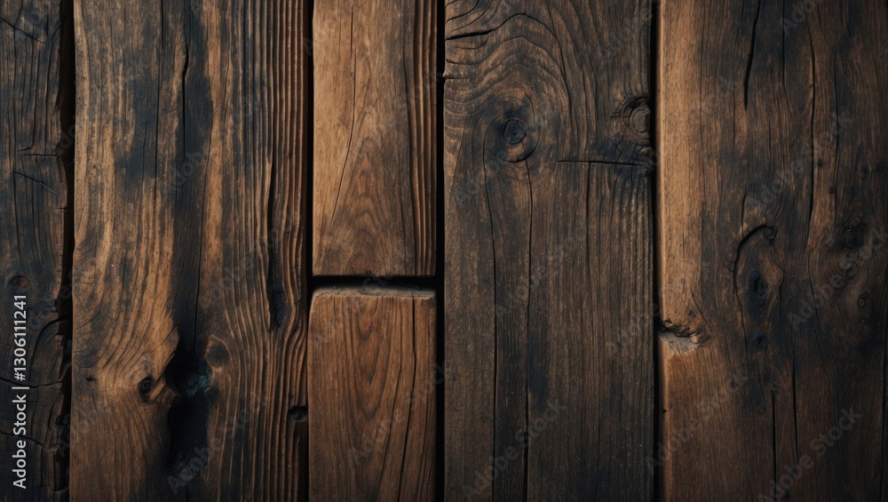 Naklejka premium Rustic wooden plank texture background with natural grain patterns and rich earthy tones perfect for design and decoration projects