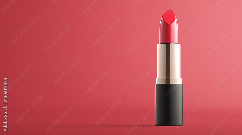 A lipstick on a red background A lipstick on a red background