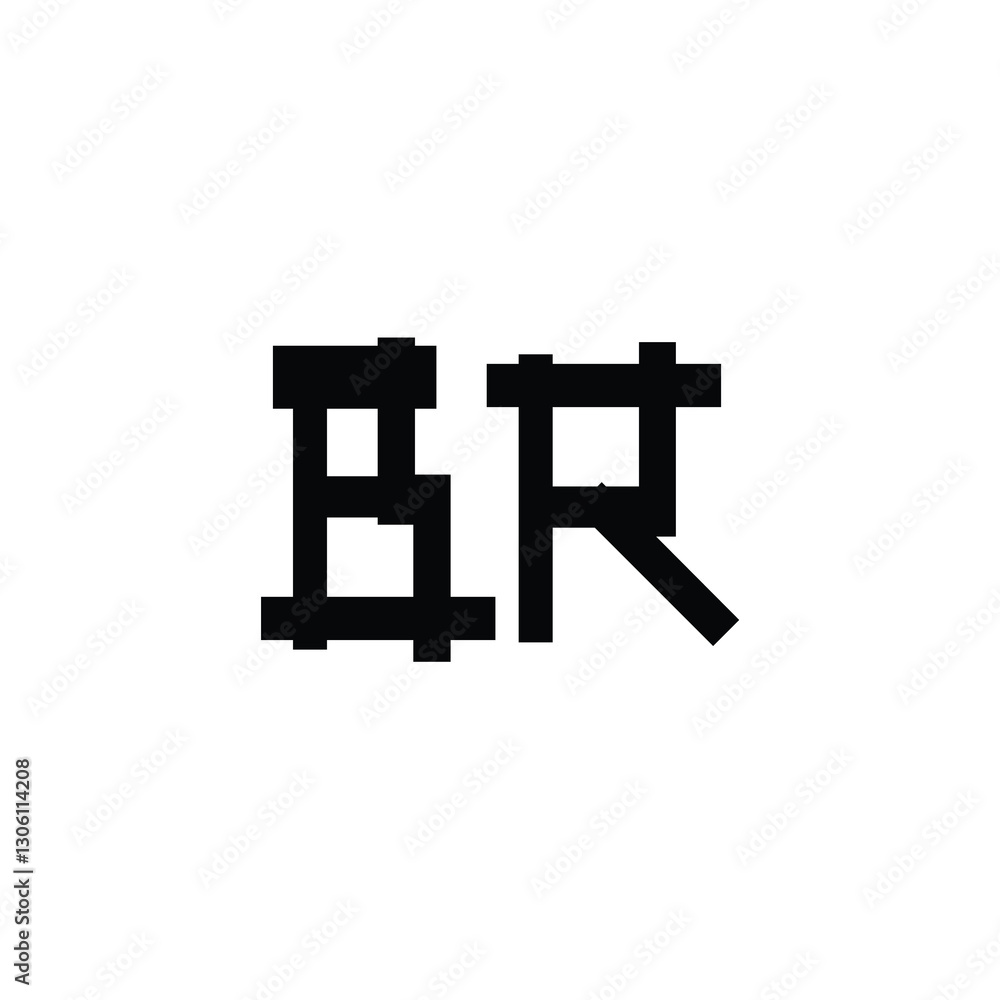BR monogram logo design letter text name symbol monochrome logotype alphabet character simple logo BR monogram logo design letter text name symbol monochrome logotype alphabet character simple logo