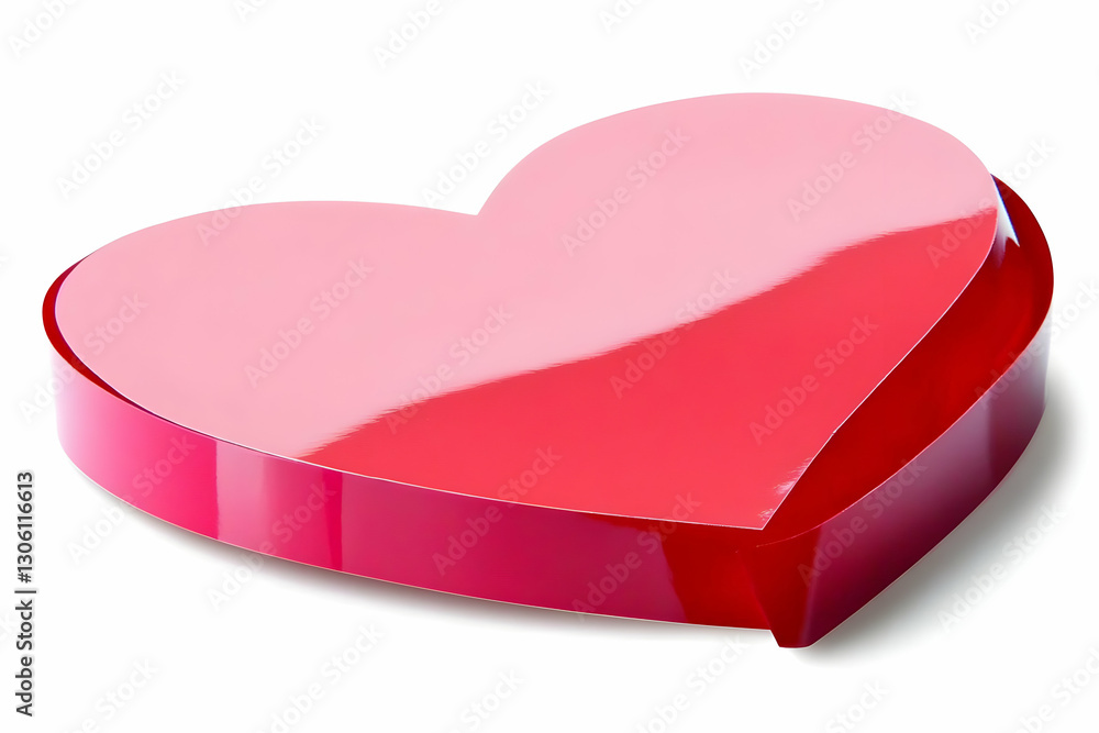 Glossy Red 3D Heart Illustration Symbol Of Love Isolated On White Glossy Red 3D Heart Illustration Symbol Of Love Isolated On White
