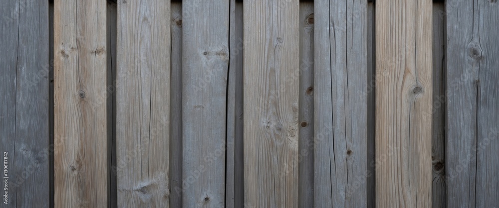 Fototapeta premium Weathered gray wooden fence planks texture close up showcasing varying shades and grain patterns perfect for rustic or contemporary designs.