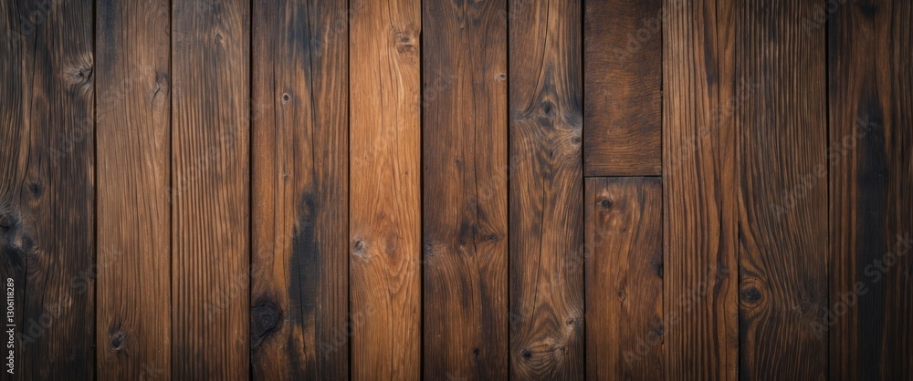 Fototapeta premium Richly textured wooden planks in warm tones creating a rustic background ideal for design and decor applications.