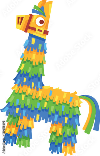 Mexican llama pinata vector illustration