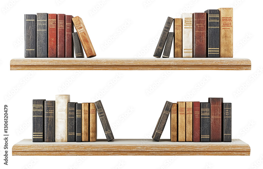 custom made wallpaper toronto digitalTwo wooden wall mounted bookshelves are neatly arranged with variety of books in different colors and sizes, creating organized and classic look