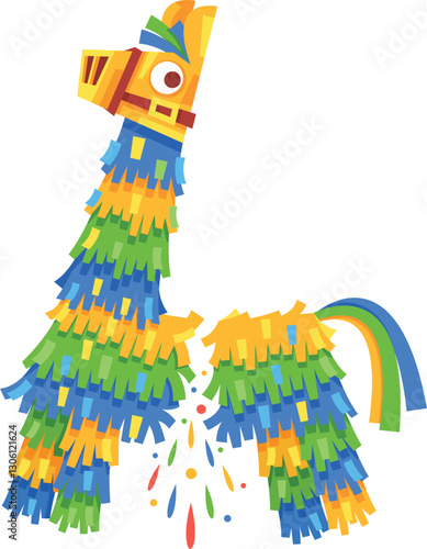 Mexican pinata in llama form