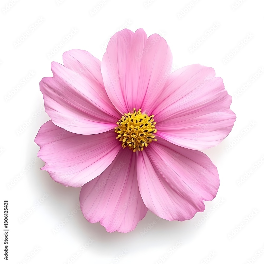 Beautiful Pink Flower Blooming on White Background with Delicate Petals and Vibrant Color Beautiful Pink Flower Blooming on White Background with Delicate Petals and Vibrant Color