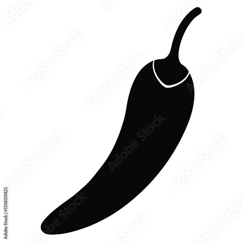 Minimal chili pepper silhouette vector illustration for designs