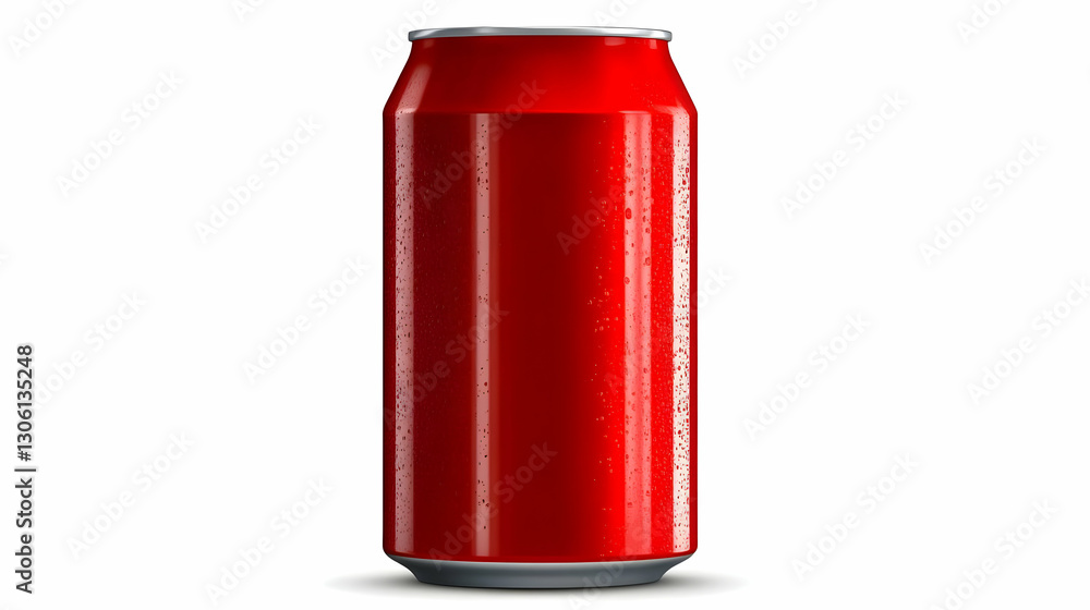Red Aluminum Can Illustration Isolated On White Background Close Up Red Aluminum Can Illustration Isolated On White Background Close Up