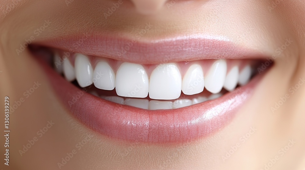 A patient undergoing professional teeth whitening with an LED light device, bright and fresh smile A patient undergoing professional teeth whitening with an LED light device, bright and fresh smile