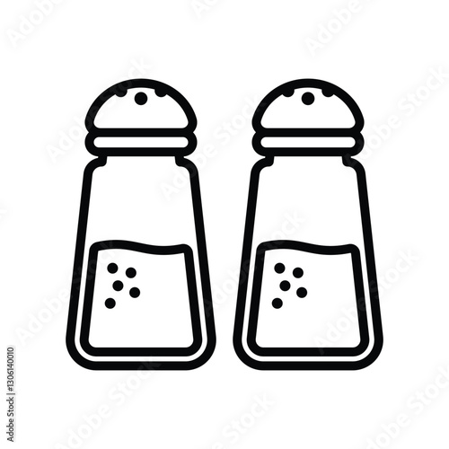 Salt & Pepper Shakers icon vector design template simple and clean