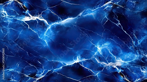 Sapphire blue marble background with flowing white and deep blue patterns.