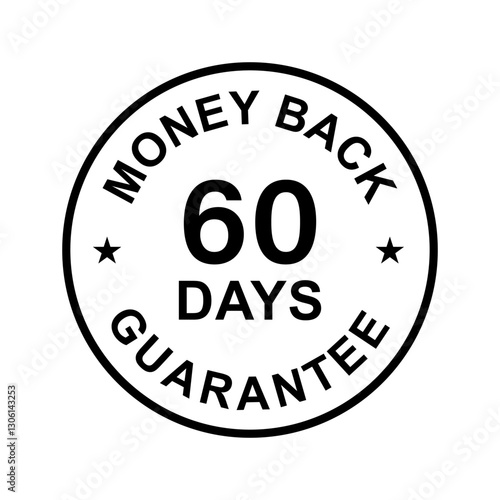 60 days money back guarantee icon vector for graphic design, logo, website, social media, mobile app, UI illustration