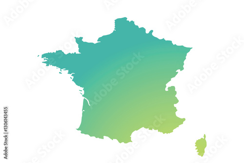 Map of France, sign silhouette. World Map Globe. Vector Illustration isolated on white background. Europe continent.