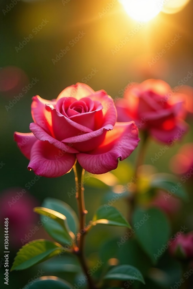 Close-up of miniature roses basking in the sun, close-up, vibrant Close-up of miniature roses basking in the sun, close-up, vibrant