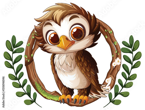 Charming Owl on a Branch