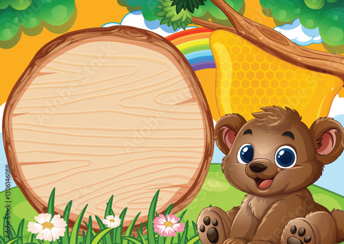 Cute Bear in a Sunny Meadow