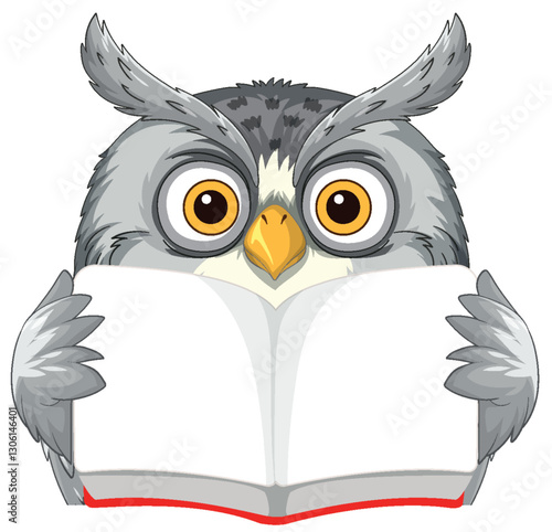 Wise Owl Reading a Book