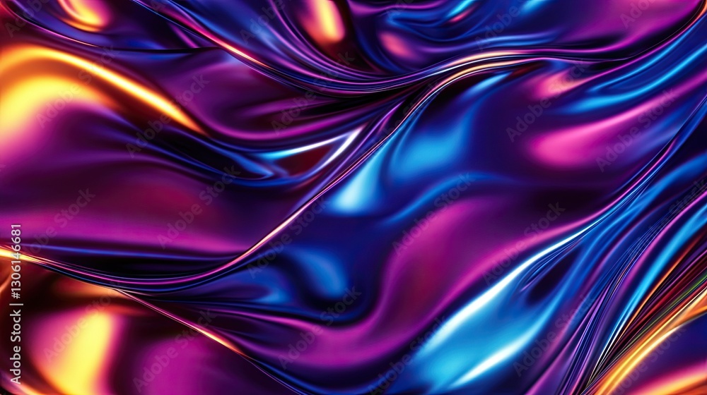 Obraz premium A holographic 3D abstract background with floating, prismatic panels shifting through a rainbow spectrum.