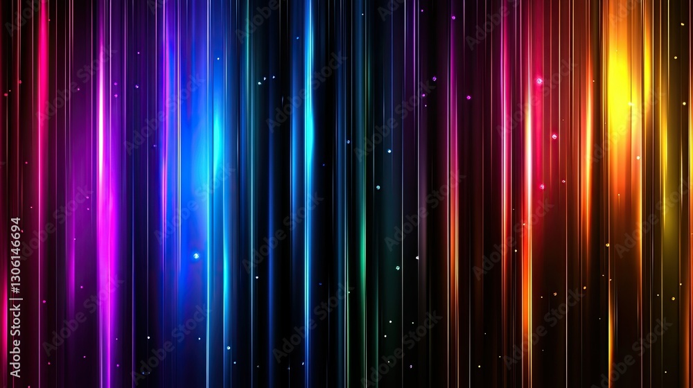 Naklejka premium A holographic 3D abstract background with floating, prismatic panels shifting through a rainbow spectrum.