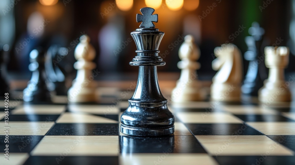 A chessboard with black and white pieces locked in an intense battle Illustrating strategic conflict or competition. A chessboard with black and white pieces locked in an intense battle Illustrating strategic conflict or competition.
