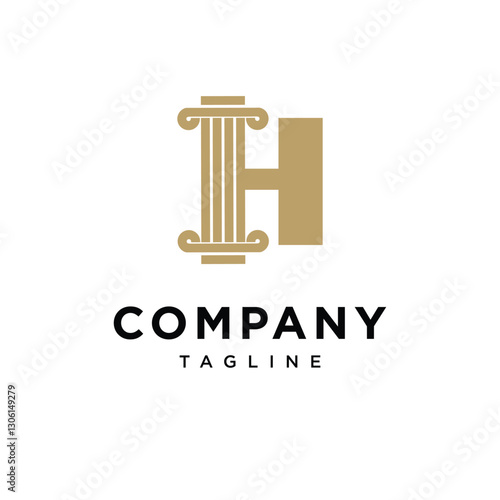 Letter H Law Logo Icon Vector