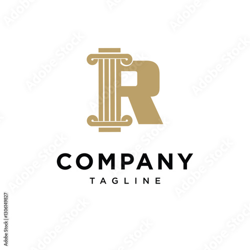 Letter R Law Logo Icon Vector