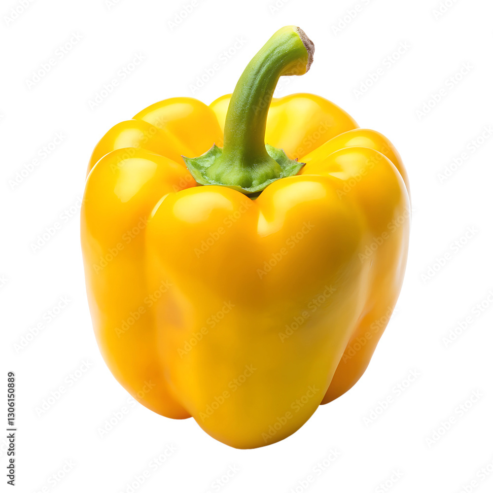 yellow paprika  isolated on white background 