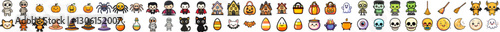 Adorable Halloween-Themed Icons with a Spooky Twist.