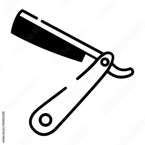 barbershop straight razor icon	